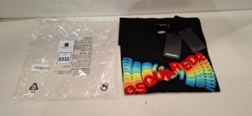 1 X BRAND NEW DSQAURED2 MULTI LOGO T SHIRT SIZE LARGE RRP-&pound;270.00
