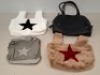 40 X BRAND NEW MIXED BAG LOT TO INCLUDE FAUX FUR BAGS IN VARIOUS COLOURS - LEATHER STYLE HAND BAGS - STAR BAGS - ETC IN 2 TRAYS