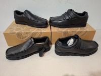 20 X PAIRS OF BRAND NEW PRETTY GREEN SHOES CONTAINING HARROW VELCRO SN00 AND WALTHAN SN00 IN BLACK ALL IN SIZE 9 TOTAL RRP &pound;1280
