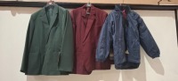FULL PALLET BOX OF BRAND NEW MIXED WINTERBOTTOM'S SCHOOL WEAR LOT CONTAINING WATERPROOF COAT IN NAVY IN SIZE 34 , BLAZER IN MAROON IN SIZE 30 / 52 , BLAZER IN BOTTLE IN SIZE 28 / 50 , BLAZER IN PURPLE IN SIZE 19/41 ETC