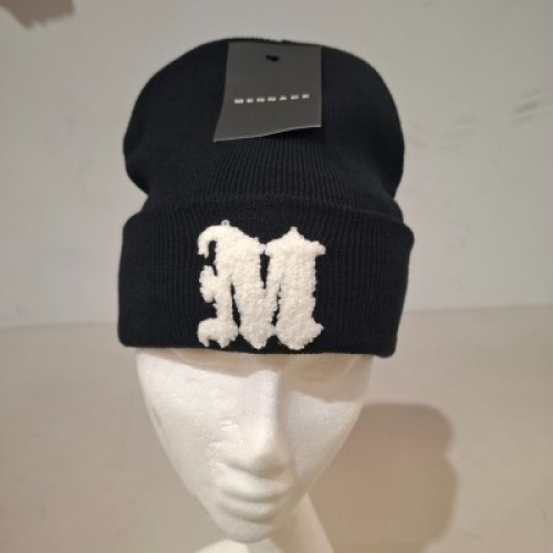 50 X BRAND NEW MENNACE KNITTED BEANIE HATS IN BLACK IN ONE LARGE BAG