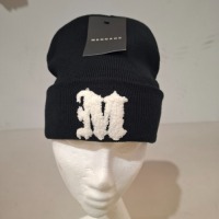50 X BRAND NEW MENNACE KNITTED BEANIE HATS IN BLACK IN ONE LARGE BAG