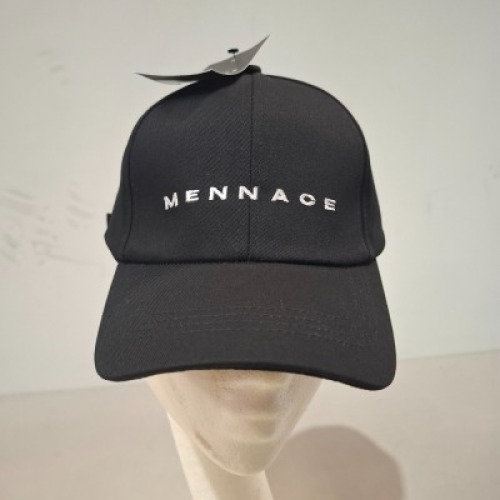 50 X BRAND NEW MENNACE LOGO BASEBALL CAPS IN BLACK IN ONE LARGE BAG