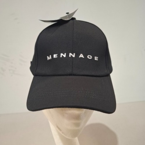 50 X BRAND NEW MENNACE LOGO BASEBALL CAPS IN BLACK IN ONE LARGE BAG