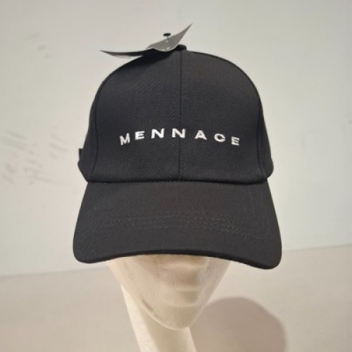 50 X BRAND NEW MENNACE LOGO BASEBALL CAPS IN BLACK IN ONE LARGE BAG