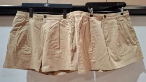 35 X BRAND NEW AEROPOSTALE WOMENS CHINO SHORTS IN BEIGE IN SIZE 34R IN ONE BOX