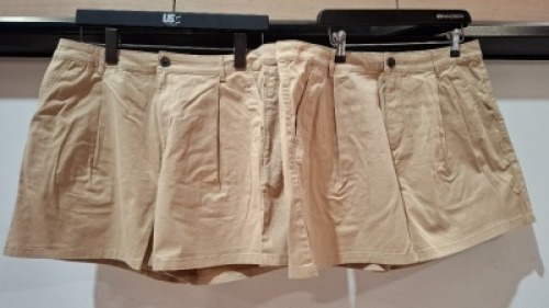 35 X BRAND NEW AEROPOSTALE WOMENS CHINO SHORTS IN BEIGE IN SIZE 34R IN ONE BOX