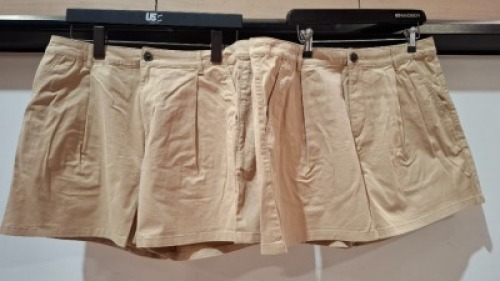 35 X BRAND NEW AEROPOSTALE WOMENS CHINO SHORTS IN BEIGE IN SIZE 34R IN ONE BOX