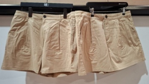 28 X BRAND NEW AEROPOSTALE WOMENS CHINO SHORTS IN BEIGE IN SIZE 34R IN ONE BOX