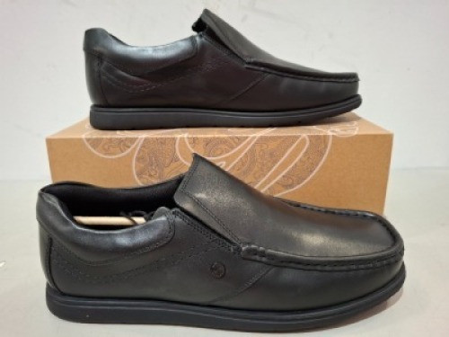 18 X PAIRS OF BRAND NEW PRETTY GREEN SHOES CONTAINING WALTHAM SLIP ON SN00 IN BLACK ALL IN SIZE 12 RRP EACH &pound;65 TOTAL RRP &pound;1,170