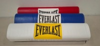 175 X BRAND NEW EVERLAST BUCKLE COVERS IN RED , BLUE AND WHITE FOR BOXING RING ROPES- ON ONE PALLET