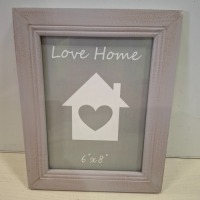 48 X WOODEN PHOTO FRAME IN SIZE 8 X 6 INCH IN GREY IN 4 BOXES (NOTE AGED PRODUCT - BOXES HAVE MUSTY ODOUR - SEE IMAGE FOR REPRESENTATIVE SAMPLE )