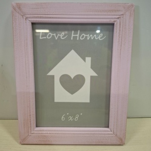 48 X WOODEN PHOTO FRAME IN SIZE 8 X 6 INCH IN PURPLE IN 4 BOXES (NOTE AGED PRODUCT - BOXES HAVE MUSTY ODOUR - SEE IMAGE FOR REPRESENTATIVE SAMPLE )