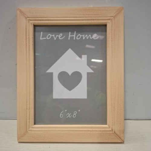 48 X WOODEN PHOTO FRAME IN SIZE 8 X 6 INCH IN YELLOW IN 4 BOXES (NOTE AGED PRODUCT - BOXES HAVE MUSTY ODOUR - SEE IMAGE FOR REPRESENTATIVE SAMPLE )