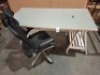 1 X ARCHITECT/OFFICE DESK WITH ADJUSTABLE HEIGHT TRESSEL LEGS WITH OFFICE CHAIR - SIZE 160X78X73TO89CM