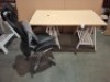 1 X ARCHITECT/OFFICE DESK WITH ADJUSTABLE HEIGHT TRESSEL LEGS WITH OFFICE CHAIR - SIZE 140X78X73TO89CM