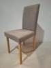 4 X BRAND NEW GREY FABRIC DINING CHAIRS PLEASE NOTE ONE PRE BUILT
