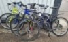 4 X MIXED BIKE LOT TO INCLUDE 1RADON BIKE IN BLACK IN SIZE 46CM , CJB BIKE IN BLUE IN SIZE 46CM , 1 MARIN BIKE IN SILVER IN SIZE 53CM AND 1 RALEIGH BIKE IN NEON GREEN IN SIZE 52CM (NOTE - FRAMES HAVE CHIPS AND SCRATCHES)