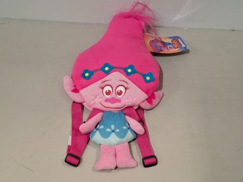 48 X BRAND NEW TROLLS POPPY SHAPED SOFT BACK PACKS - RRP EACH &pound;12 - TOTAL RRP FOR LOT &pound;576 IN 4 BOXES