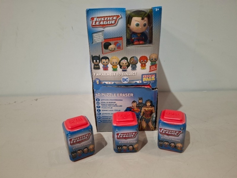 144 X PIECE BRAND NEW 6 X PACKS OF 24 JUSTICE LEAGUE PUZZLE PALZS IN 3 BOXES