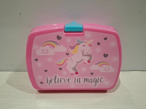 48 X BRAND NEW UNICORN / RAINBOW PINK LUNCH BOX - RRP EACH &pound;8 - TOTAL RRP FOR LOT &pound;384 IN 4 BOXES