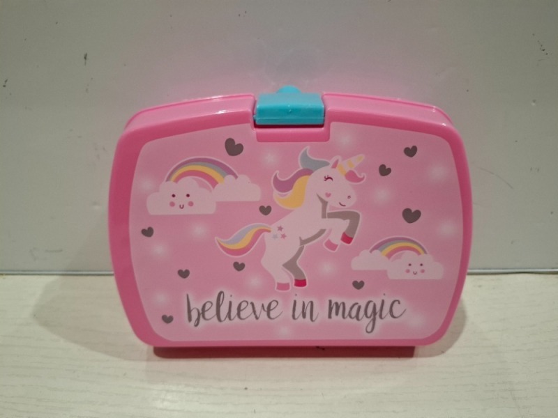 48 X BRAND NEW UNICORN / RAINBOW PINK LUNCH BOX - RRP EACH &pound;8 - TOTAL RRP FOR LOT &pound;384 IN 4 BOXES
