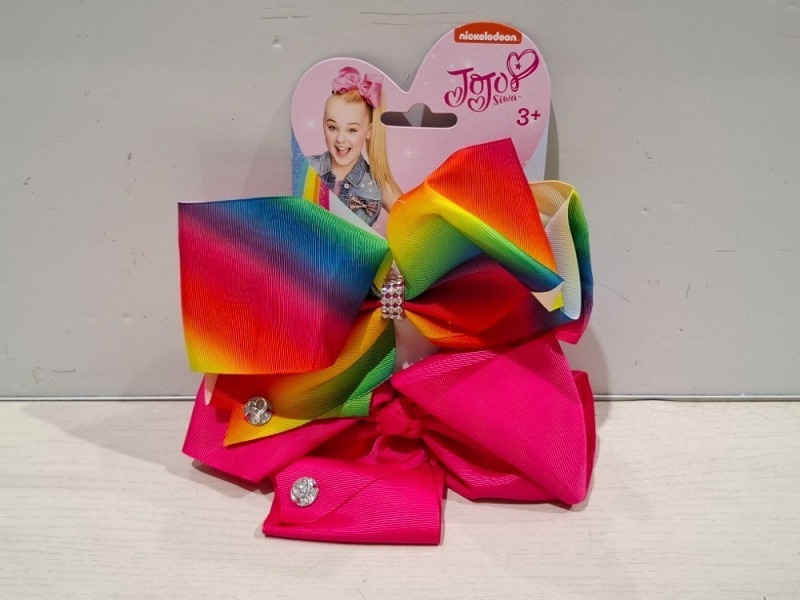 120 X BRAND NEW JO JO SIWA LARGE RAINBOW / MAGENTA HAIR BOW ACCESSORIES FOR AGE 3+ IN 6 BOXES