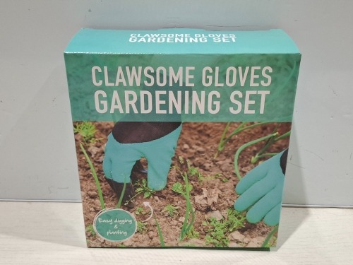 72 X BRAND NEW CLAWSOME GLOVES GARDENING SETS TO INCLUDE- FOUR STRONG CLAWS ON RIGHT HAND GLOVE - SET OF TWO GLOVES AND TWO FOAM KNEE PADS - RRP EACH IS &pound;7 - TOTAL RRP FOR LOT &pound;507 IN 3 BOXES