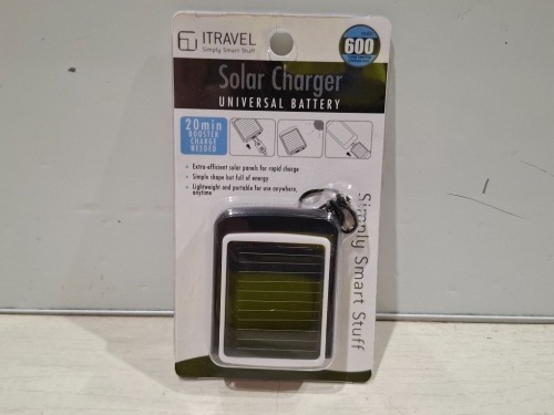 280 X BRAND NEW ITRAVEL SOLAR CHARGERS UNIVERSAL BATTERY IN TWO BOXES