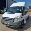 WHITE FORD TRANSIT 115 T350L RWD ACCESSIBILITY MINIBUS WITH TAIL LIFT - DIESEL - 2402 CC REG: DX60 HBL MILES: 113,717 1ST REGISTERED 18/11/2010 WITH V5 MOT UNTIL 20/5/2026 2 KEYS TOTAL CAPACITY INC DRIVER: 10 CURRENT SERVICE HISTORY SINCE PURCHASE & LIFT - 2