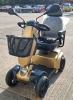 FREERIDER FR-13B MOBILITY SCOOTER IN GOLD / BLACK WITH BATTERY & CHARGER 35 MILE RANGE - MAX SPEED 8 MPH ORIG RRP &pound;4995 CONDITION - GOOD - SCUFFS ON BATTERY COVER PAINTWORK (TESTED WORKING & SEE ALL IMAGES FOR CONDITION) - 2