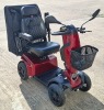 FREERIDER FR-13B MOBILITY SCOOTER IN RED WITH RAINCOVER, BATTERY & CHARGER 35 MILE RANGE - MAX SPEED 8 MPH ORIG RRP &pound;4995 CONDITION - VERY GOOD (TESTED WORKING & SEE ALL IMAGES FOR CONDITION)