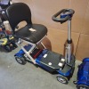 2 X DRIVE DEVILBISS AUTOFOLD SCOOTERS - BLUE 1 KEY ONLY & BOTH WITH BATTERIES NO CHARGER IGNITION POWERS UP ON BOTH DRIVE DOES NOT ENGAGE CONDITION OF BOTH: FAIR - 3