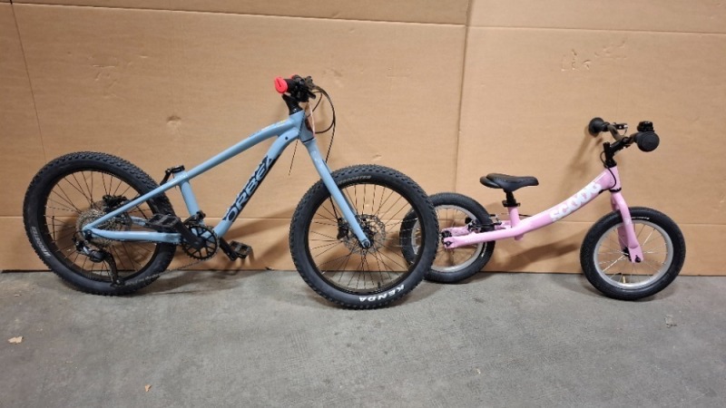 2 X KIDDIES BIKES ORBEA 20 (NO SEAT OR POST) & SCOOT RIDGEBACK (NEAR NEW)