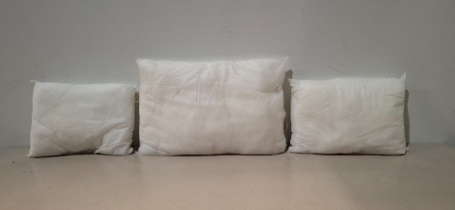 127 X BRAND NEW CUSHION PADS IN VARIOUS SIZES 12 X 12 , 16 X 24 , 12 X 18 , 12 X 20 ETC IN 6 BAGS