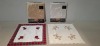 70 X BRAND NEW MIXED LOT CONTAINING 50 X VARIOUS CUSHION COVERS IN VARIOUS STYLES AND SIZES AND 20 X LIVING OXFORD ROUND TABLE CLOTHS IN SIZE ROUND 70 INCH IN WHITE , GOLD , BEIGE ETC IN TWO BOXES