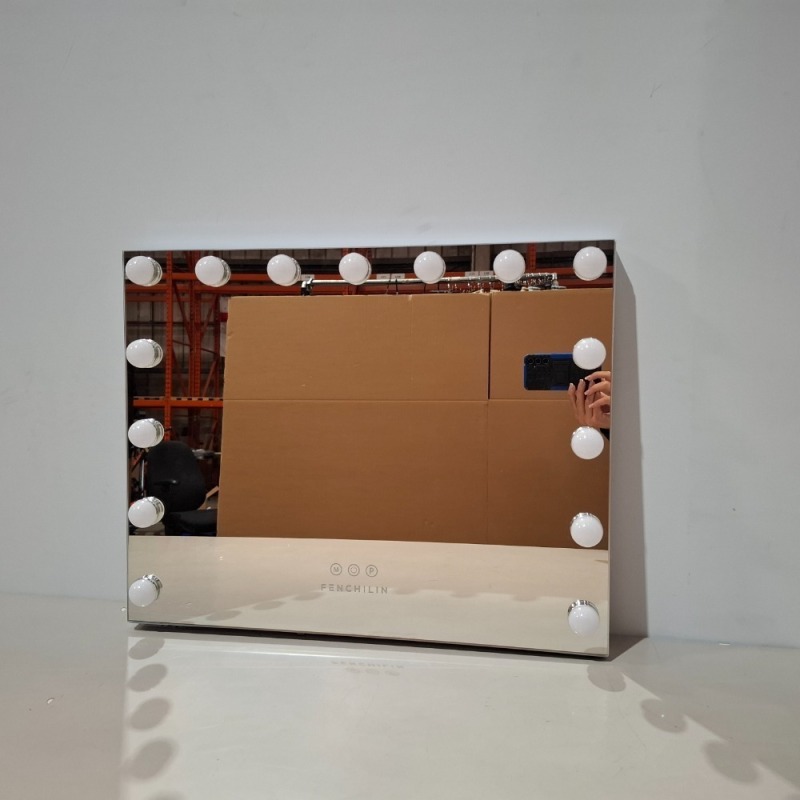 8 X FENCHILIN HOLLY WOOD MAKEUP MIRRORS FEATURES 15 BULBS FOR OPTIMAL LIGHTING - NOTE CUSTOMER RETURNS -