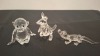3 X PIECE SWAROVSKI GLASS FIGURINES LOT CONTAINING 1 X ALLIGATOR - RRP &pound;55 , 1 X KANGAROO WITH BABY - RRP &pound; 80 , 1 X CHIMPANZEE CHIMP - &pound;90 , COLLECTOR'S ITEMS - TOTAL RRP &pound;225 - (NOTE COMES FROM PRIVATE COLLECTOR / VIEWING IS ADVISED) - 2
