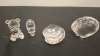 4 X PIECE SWAROVSKI GLASS FIGURINES LOT CONTAINING 1 X CLAM - RRP &pound;40 , 1 X CRYSTAL SHELL - RRP &pound;40 , 1 X TEDDY BEAR WITH HONEY POT &pound;50 , 1 X TOM CAT - RRP &pound;25, COLLECTOR'S ITEMS - TOTAL RRP &pound;155 - (NOTE COMES FROM PRIVATE COLLECTOR / VIEWING IS ADVISE - 2
