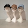 60 X BRAND NEW MENNACE LOGO BASEBALL CAPS IN VARIOUS COLOURS BLUE , BROWN , BLACK AND MAUVE AND MAUVE IN TWO TRAYS