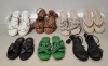 40 X PAIRS OF BRAND NEW MIXED MISSGUIDED FOOTWEAR LOT TO INCLUDE TWISTED TOE POST FLAT SANDALS - FAUX LEATHER KNOTTED FLAT SANDALS - PADDED TIE UP SANDALS - CHUNKY STRAP SLIDERS ETC ALL IN VARIOUS SIZES IN 1 TRAY