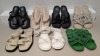 40 X PAIRS OF BRAND NEW MIXED MISSGUIDED FOOTWEAR LOT TO INCLUDE TWISTED TOE POST FLAT SANDALS - FAUX LEATHER KNOTTED FLAT SANDALS - PADDED TIE UP SANDALS - CHUNKY STRAP SLIDERS ETC ALL IN VARIOUS SIZES IN 1 TRAY