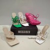 30 X BRAND NEW MISSGUIDED SHOES LOT CONTAINING CLEAR HEEL BLOCK HEEL MULE IN CLEAR , STRAPPY RING DETAIL HEELED SANDAL IN WHITE , FAUX LEATHER PLATFORM STRAPPY SANDAL IN PINK ETC ALL IN SIZE 7