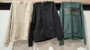 20 X BRAND NEW MIXED CROSSHATCH AND DUCK AND COVER HOODIES IN VARIOUS COLOURS STONE , GREEN , BLACK , BROWN , IN SIZES DOUBLE XL EXTRA LARGE . LARGE , MEDIUM , AND SMALL