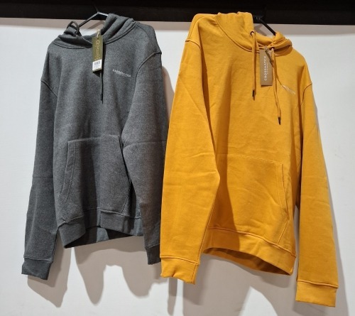 20 X BRAND NEW CROSSHATCH HOODIES VARIOUS COLOURS BLACK , STONE , AQUA AND GREY IN VARIOUS SIZES DOUBLE XL LARGE , MEDIUM ,
