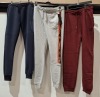20 X BRAND NEW MIXED TRACKSUIT BOTTOM LOT, CONTAINING DUCK AND COVER AND CROSSHATCH IN NAVY BLUE, GREY, BLACK, BURGUNDY, ETC IN SIZES - S, M, L, XL, 2XL