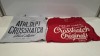 40 X BRAND NEW MIXED T-SHIRTS LOT CONTAINING DUCK AND COVER AND CROSSHATCH IN RED, BLUE, BLACK, WHITE IN SIZES, S, M, L, 2XL (IN 2 TRAYS - TRAYS NOT INCLUDED)