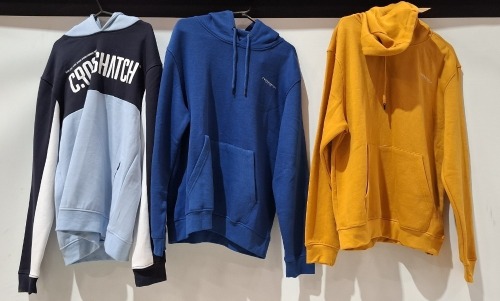 23 X BRAND NEW MIXED HOODIES LOT CONTAINING LILYLANE LONDON AND CROSSHATCH IN SIZES S, M, L, XL, 2XL (IN 1 BOX)