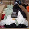 400+ BRAND NEW MIXED CLOTHING LOT CONTAINING DORATHY PERKINS SEE THROUGH WHITE SHIRT IN SIZE 18, REYON LADIES PANTS IN BLACK WITH GOLD CHAIN IN SIZE SMALL, DAMART CARDIGAN IN DARK PINK IN SIZE 14/16, COOPEROSE GREEN JUMPSUIT IN SIZE SMALL ETC IN ONE PALLE