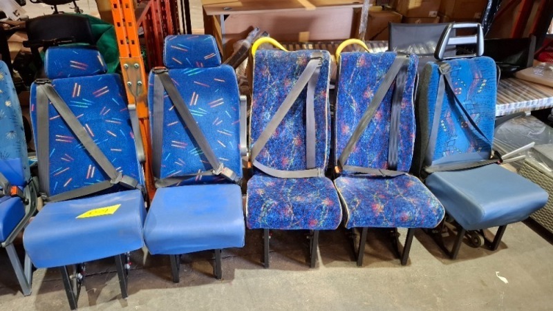 5 X MIXED MINI BUS VAN SEATS WITH MINI SAFETY SYSTEM